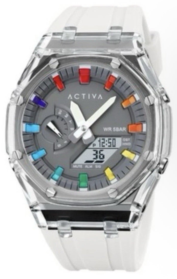 Activa Kaleido X Invicta Digital Watch 44.2mm Clear White - ACW2100-003 NEW