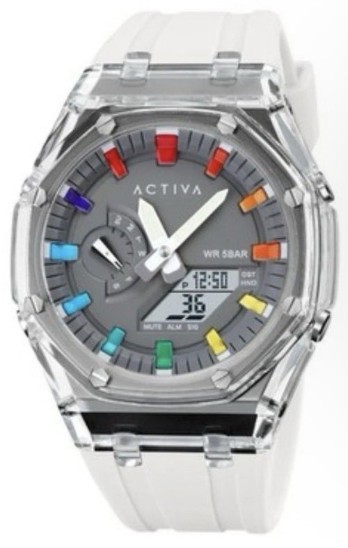 Activa Kaleido X Invicta Digital Watch 44.2mm Clear White - ACW2100-003 NEW