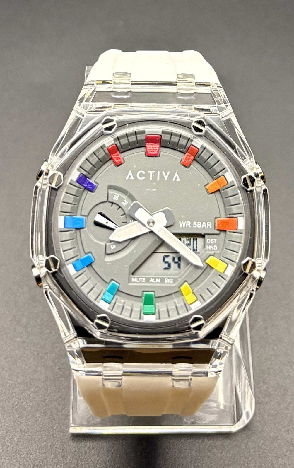 Activa Kaleido X Invicta Digital Watch 44.2mm Clear White - ACW2100-003 NEW