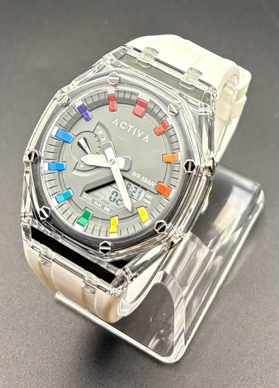 Activa Kaleido X Invicta Digital Watch 44.2mm Clear White - ACW2100-003 NEW