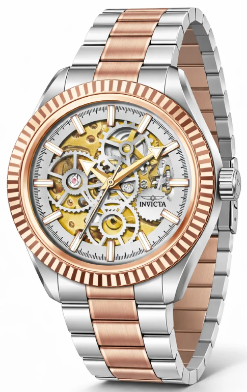 69756 - Invicta Objet D Art Glyph Automatic Men's Watch w/ Skeleton Dial - 43mm, Silver, Rose Gold #6