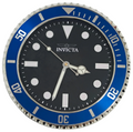 70045 - Invcta Pro Diver Wall Clock, Black Dial, Blue Bezel