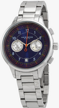 Akrubos XXIV Chronograph, Silver Band,  Blue Dial 43 mm Quartz AK1071SSBU