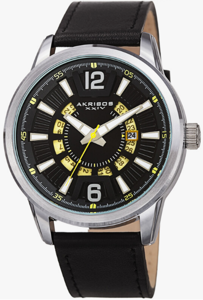 Akribos XXIV Quartz Black Dial Men's Watch AK1079SSBK