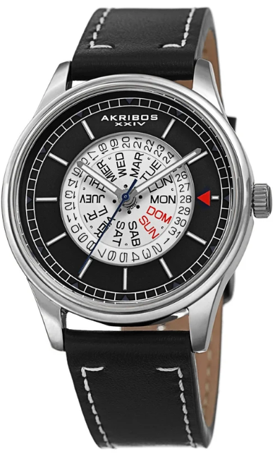 Akribos Xxiv Black Dial Men's Quartz Watch AK1126SSBK