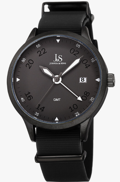 Joshua And Sons Quartz GMT Grey Dial Men's Watch JX147BK