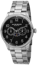 Akribos XXIV Men's  Chronograph Moon Phase Watch AK790SSB