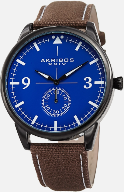 Akribos XXIV Canvas Blue/Leather 45 mm AK938BR