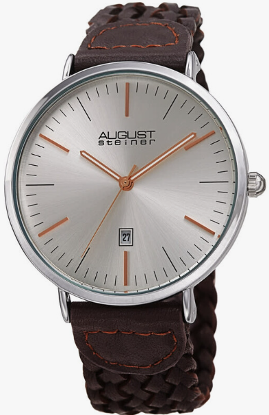 August Steiner Quartz Silver Dial Men's Watch AS8293BR