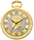 CN012YG - Gold Tone Case Chain, Silver and Gold Dial with Black Hands