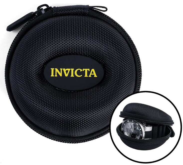 Invicta Single Watch Travel Case w/ Zipper, Black (IPM247-BLK)