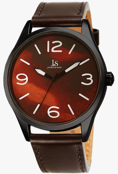 Joshua & Sons Burgundy Dial Men's Quartz Watch JX144BR