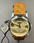 Akribos XXIV AK825SSBR Quartz Dodecagon Case Champ. Dial Leather Band
