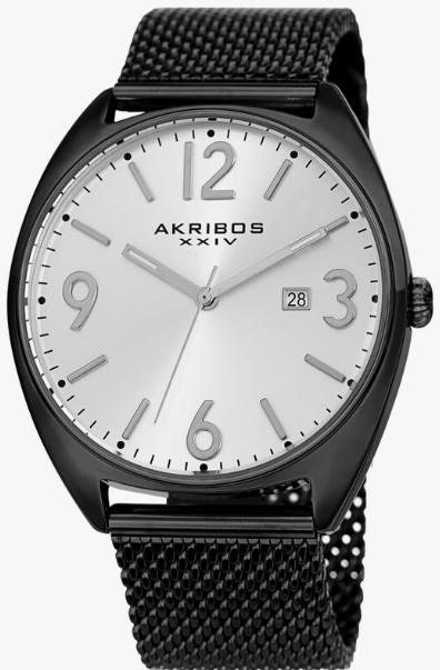 Akribos XXIV Silver-tone Dial Men's Watch AK1026BK