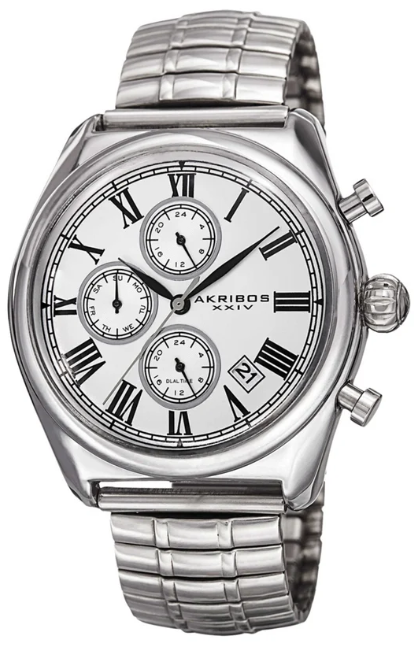 Akribos XXIV Silver Dial Men's Quartz Watch AK827SS