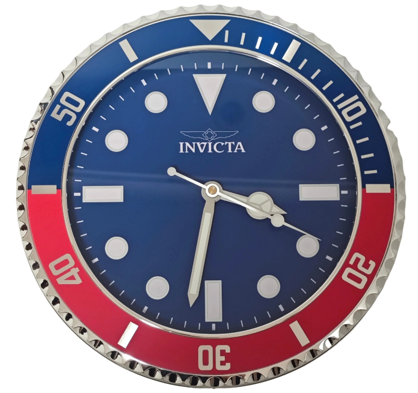 70047 - Invicta Pro Diver Wall Clock, Pepsi Blue Dial, Blue & Red Bezel
