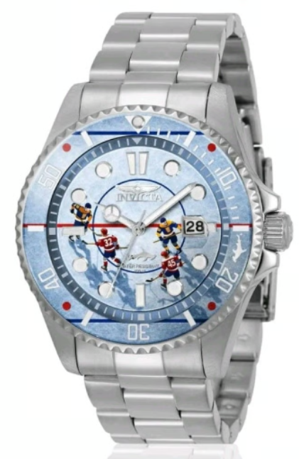 Invicta Pro Diver Visions From Above Hockey 43mm Quartz Steel Watch (51058)
