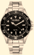 GB-22 Steel strip circular watch Silver, Black Steel Strap 42mm - Best Seller