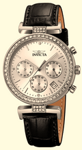 Invicta Celestial Lady 38mm Silver Tone Case Silver Metal Dial Black Band - 70367