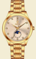 Invicta x Montres Prestige Men’s 42mm Gold Tone Moon Phase Watch MPW-0365
