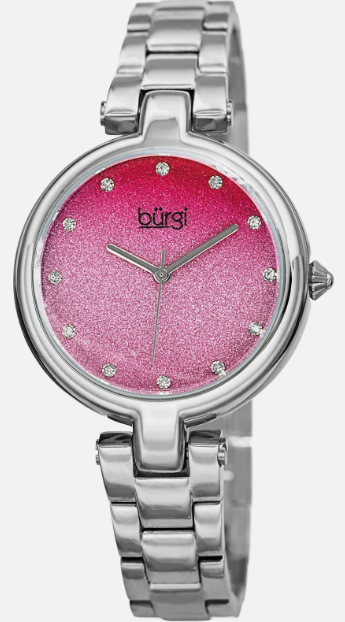 August Steiner Ladies Glitter Ombre Swarovski Crystal Dial Bracelet Watch BUR226