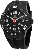 Joshua And Sons Quartz Black Dial Black Silicone Men's Watch JX115BK